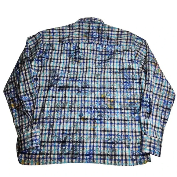 Lansky Bros Paisley Floral Leaves Shirt Long Sleeve Button Up Men's Size XXL - Picture 2 of 11